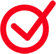 red checkmark