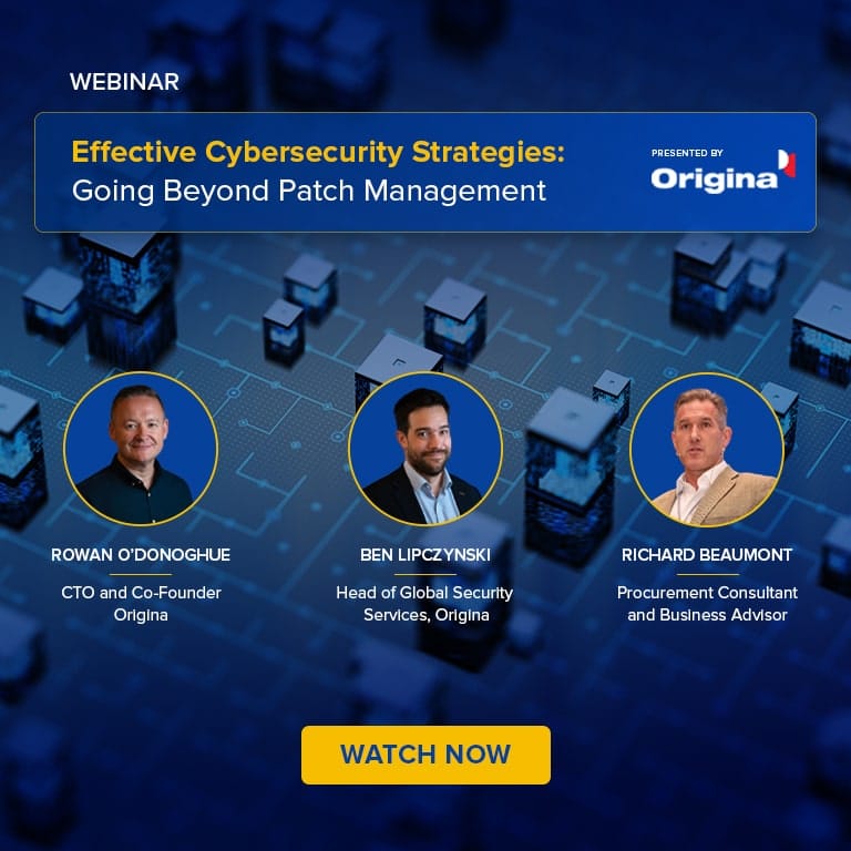 Effective Cybersecurity Strategies Going Beyond Patch Management on demand webinar promo image for landing page