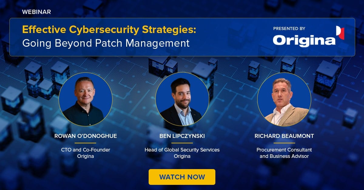 Effective Cybersecurity Strategies Going Beyond Patch Management on demand webinar promo image for social media