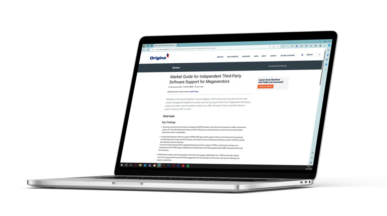 Gartner Market Guide for ThirdParty Software Support Origina